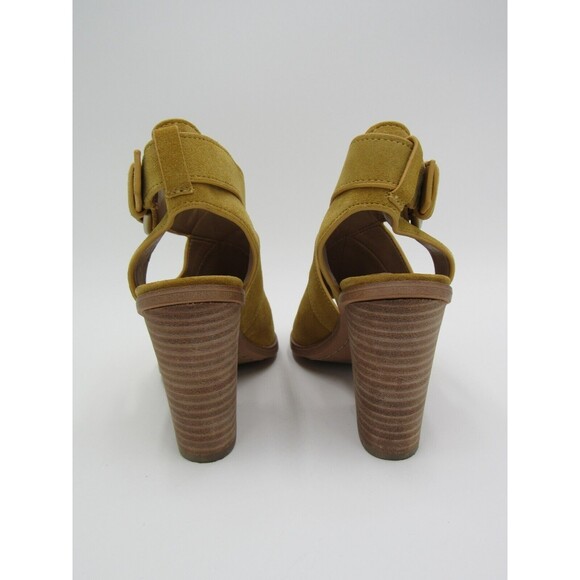 Block Heel Sandal Suede Yellow Buckle Strap Boho Marc Fisher Womens Size 6 - Picture 11 of 16